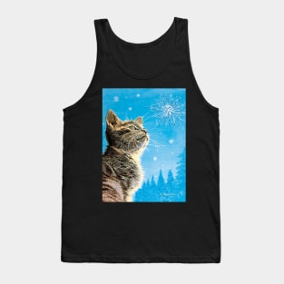 Winter Kitten and Snowflake Tank Top